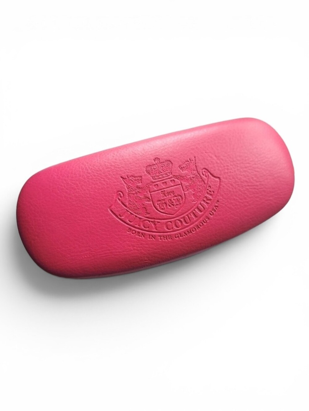 Vintage Juicy Couture Hot Pink Leather Hard Clamshell Glasses Case